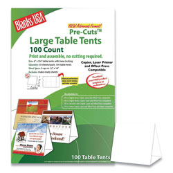 Blanks/USA® Table Tent, 80 lb, 12 x 18, White, 2 Tents/Sheet, 50 Sheets/Pack