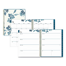 Blue Sky Bakah Blue Academic Year Weekly/Monthly Planner, Floral Artwork, 11 x 8.5, Blue/White Cover, 12-Month (July-June): 2023-2024