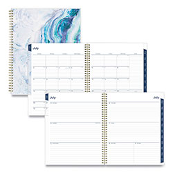 Blue Sky Gemma Academic Year Weekly/Monthly Planner, Geode Artwork, 11 x 8.5, Blue/Purple Cover, 12-Month (July-June): 2023-2024