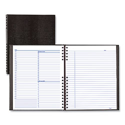 Blueline NotePro Undated Daily Planner, 10.75 x 8.5, Black Cover, Undated