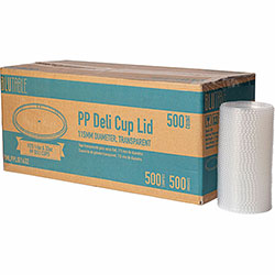 BluTable 16 oz/32 oz Round Deli Tub Container Lids, Polypropylene, 500/Carton, Clear