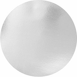 BluTable 7 in Round Foil Pan Flat Board Lid, 500/Carton, White, Silver