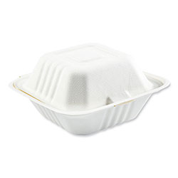Boardwalk Bagasse PFAS-Free Food Containers, 1-Compartment, 6 x 6 x 3.19, Tan, Bamboo/Sugarcane, 500/Carton