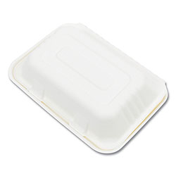 Boardwalk Bagasse PFAS-Free Food Containers, Hoagie/Hinged Lid, 1-Compartment, 6 x 3 x 9, Tan, Bamboo/Sugarcane, 250/Carton