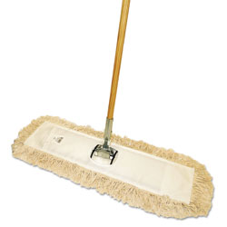 Boardwalk Cotton Dry Mopping Kit, 24 x 5 Natural Cotton Head, 60 in Natural Wood Handle