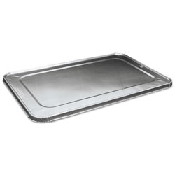 Boardwalk Aluminum Steam Table Pan Lids, Fits Full-Size Pan, Deep,12.88 x 20.81 x 0.63, 50/Carton (BWKLIDSTEAMFL)