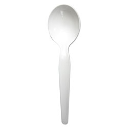 Boardwalk Heavyweight Polystyrene Cutlery, Soup Spoon, White, 1000/Carton