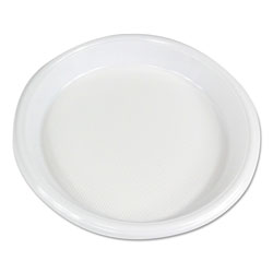 Boardwalk Hi-Impact Plastic Dinnerware, Plate, 10 in dia, White, 500/Carton