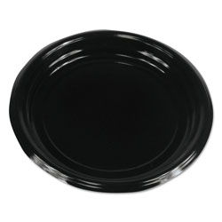 Boardwalk Hi-Impact Plastic Dinnerware, Plate, 9 in dia, Black, 500/Carton