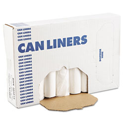 Boardwalk High-Density Can Liners, 60 gal, 11 mic, 38 in x 58 in, Natural, 25 Bags/Roll, 8 Rolls/Carton