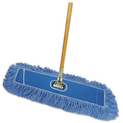 Boardwalk Dry Mopping Kit, 36 x 5 Blue Blended Synthetic Head, 60 in Natural Wood/Metal Handle