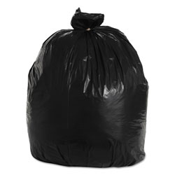 Boardwalk Recycled Low-Density Polyethylene Can Liners, 33 gal, 1.2 mil, 33 in x 39 in, Black, 10 Bags/Roll, 10 Rolls/Carton