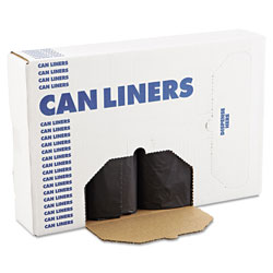Boardwalk Recycled Low-Density Polyethylene Can Liners, 56 gal, 1.2 mil, 43 in x 47 in, Black, 10 Bags/Roll, 10 Rolls/Carton