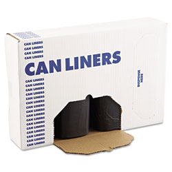 Boardwalk Recycled Low-Density Polyethylene Can Liners, 60 gal, 1.2 mil, 38 in x 58 in, Black, 10 Bags/Roll, 10 Rolls/Carton