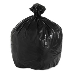 Boardwalk Recycled Low-Density Polyethylene Can Liners, 33 gal, 1.6 mil, 33 in x 39 in, Black, 10 Bags/Roll, 10 Rolls/Carton