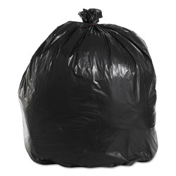 Boardwalk Recycled Low-Density Polyethylene Can Liners, 45 gal, 1.6 mil, 40 in x 46 in, Black, 10 Bags/Roll, 10 Rolls/Carton