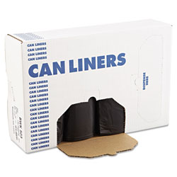 Boardwalk Recycled Low-Density Polyethylene Can Liners, 60 gal, 1.6 mil, 38 in x 58 in, Black, 10 Bags/Roll, 10 Rolls/Carton