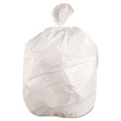 Boardwalk Low-Density Waste Can Liners, 10 gal, 0.4 mil, 24" x 23", White, 25 Bags/Roll, 20 Rolls/Carton (BWK2423EXH)