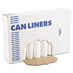 Boardwalk Low-Density Waste Can Liners, 16 gal, 0.4 mil, 24" x 32", White, 25 Bags/Roll, 20 Rolls/Carton (BWK2432EXH)