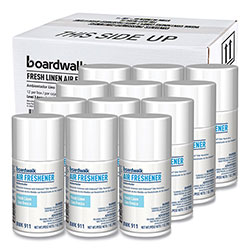 Boardwalk Metered Air Freshener Refill, Fresh Linen Scent Refill, 7 oz Aerosol Can, 12/Carton