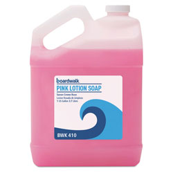 Boardwalk Mild Cleansing Pink Lotion Soap, Cherry Scent, Liquid, 1 gal Bottle, 4/Carton (BWK410CT)