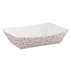 Boardwalk Paper Food Baskets, 6 oz Capacity, 3.78 x 4.3 x 1.08, Red/White, 1,000/Carton