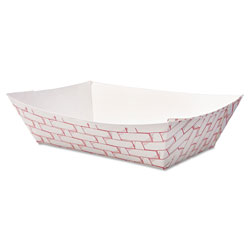 Boardwalk Paper Food Baskets, 2 lb Capacity, Red/White, 1,000/Carton