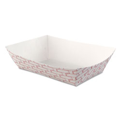 Boardwalk Paper Food Baskets, 2.5 lb Capacity, Red/White, 500/Carton