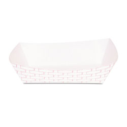 Boardwalk Paper Food Baskets, 5 lb Capacity, Red/White, 500/Carton (BWK30LAG500)