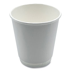 Boardwalk Paper Hot Cups, Double-Walled, 10 oz, White, 500/Carton