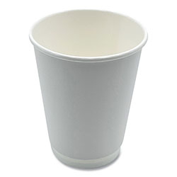 Boardwalk Paper Hot Cups, Double-Walled, 12 oz, White, 25/Pack