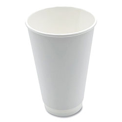 Boardwalk Paper Hot Cups, Double-Walled, 16 oz, White, 500/Carton