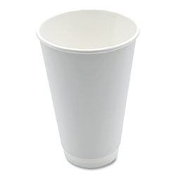 Boardwalk Paper Hot Cups, Double-Walled, 16 oz, White, 25/Pack