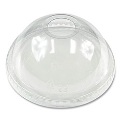 Boardwalk PET Cold Cup Dome Lids, Fits 9 oz to 12 oz PET Cups, Clear, 100/Pack