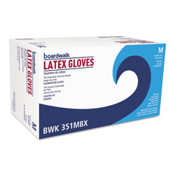 Boardwalk Powder-Free Latex Exam Gloves, Medium, Natural, 4.8 mil, 100/Box, 10 Boxes/Carton