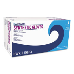 Boardwalk Powder-Free Synthetic Vinyl Gloves, Large, Cream, 4 mil, 1,000/Carton