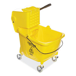 Boardwalk Pro-Pac Side-Squeeze Wringer/Bucket Combo, 8.75 gal, Yellow/Silver (UNS2635COMBOYEL)