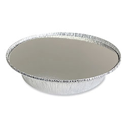 Boardwalk Round Aluminum To-Go Containers with Lid, 24 oz, 7 in Diameter x 1.47 inh, Silver 200/Carton
