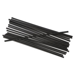 Boardwalk Single-Tube Stir-Straws, 5.25 in, Polypropylene, Black, 1,000/Pack, 10 Packs/Carton
