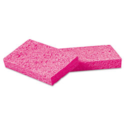 Boardwalk Small Cellulose Sponge, 3.6 x 6.5, 0.9 in Thick, Pink, 2/Pack, 24 Packs/Carton