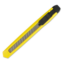 Boardwalk Snap Blade Knife, Retractable, Snap-Off, 0.39 in Blade, 5 in Plastic Handle, Yellow