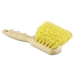 Boardwalk Utility Brush, Cream Polypropylene Bristles, 5.5 Brush, 3 in Tan Plastic Handle