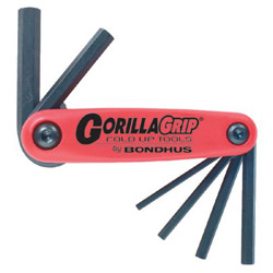 Bondhus GorillaGrip Fold-Ups, 7 per fold-up, Hex Tip, Metric, 1.5-6 mm