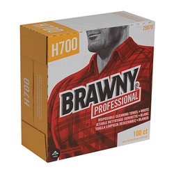 Brawny Professional® H700 Disposable Cleaning Towel, Tall Box, White, 100 Towels/Box, 5 Boxes/Case, Towel (WxL) 9.1 in x 16.5 in
