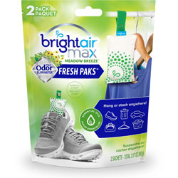 Bright Air Fresh Pak Sachets - Meadow Breeze - 2 Pack - Odor Neutralizer, Phthalate-free, Paraben-free, Formaldehyde-free, NPE-free, BHT Free