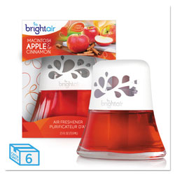 Bright Air Scented Oil Air Freshener, Macintosh Apple and Cinnamon, Red, 2.5 oz, 6/Carton (BRI900022CS)