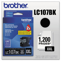 Brother LC107BK Innobella Super High-Yield Ink, 1200 Page-Yield, Black