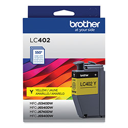 Brother LC402YS Ink, 550 Page-Yield, Yellow