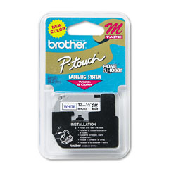 Brother M Series Tape Cartridge for P-Touch Labelers, 0.47 in x 26.2 ft, Blue on White