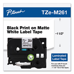 Brother TZe Standard Adhesive Laminated Labeling Tape, 1.4 in x 26.2 ft, Black on Matte White